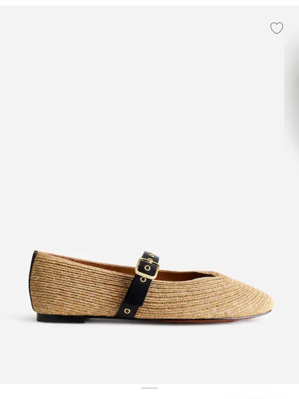 Madewell Straw Raffia Mary Jane Flat with Black Strap